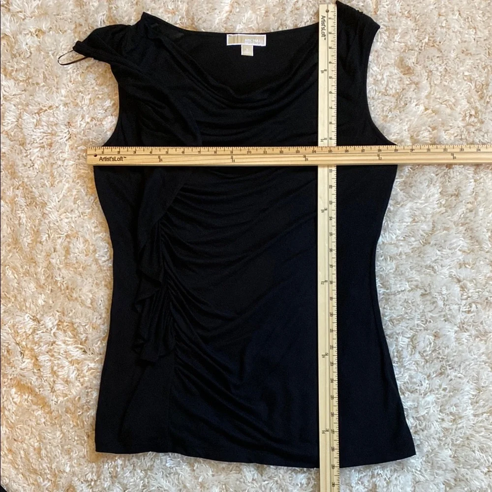 MICHAEL Michael Kors Black Asymmetrical Cowl Neck Tunic Top - Picture 10 of 10